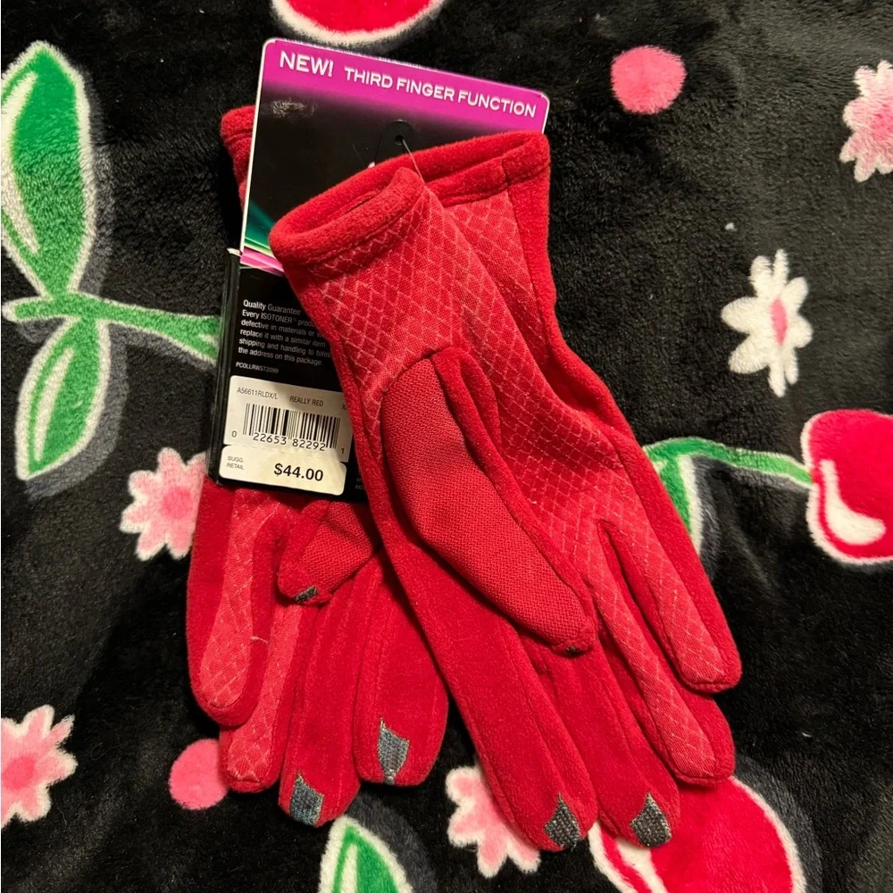 Isotoner Smartouch 2.0 Red Gloves, Size XL